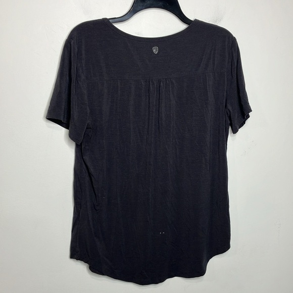 Kuhl charcoal gray curved hem t-shirt size large - Picture 2 of 9